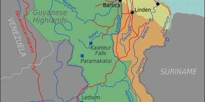 East coast demerara گویان نقشه